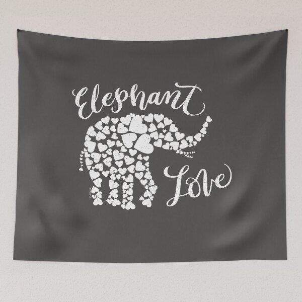 Item preview, Elephant Love White Hearts Graphic Design designed and sold by DoubleBrush.