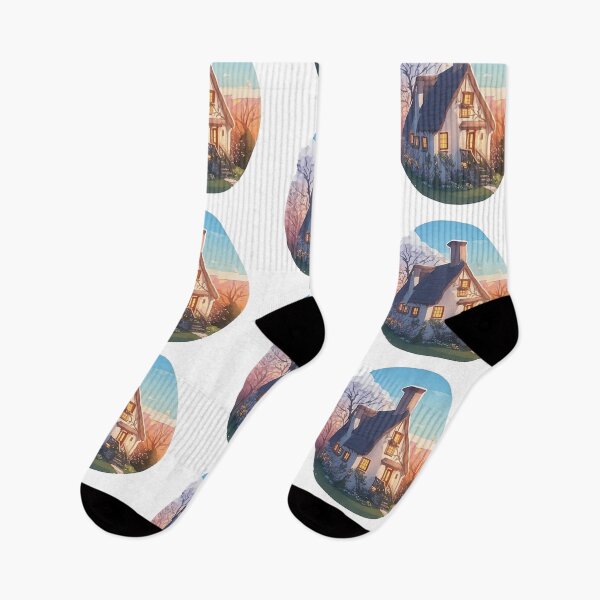 Item preview, Cute French Cottage with sunrise. designed and sold by Jayjaynaenae.