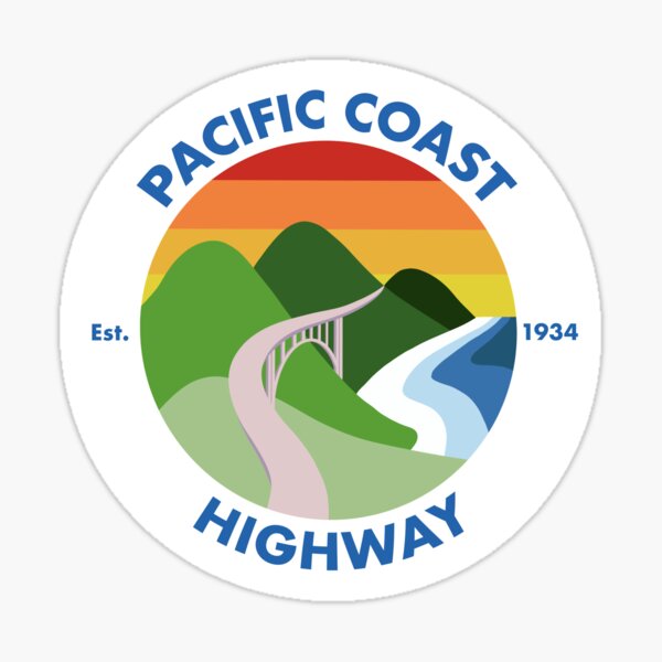 "Pacific Coast Highway Logo" Sticker for Sale by zhutodesigns | Redbubble