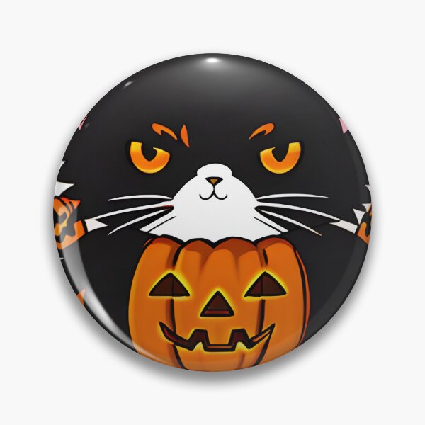 Item preview, Cute Halloween cat wearing a jack o lantern designed and sold by LifeisStickers.
