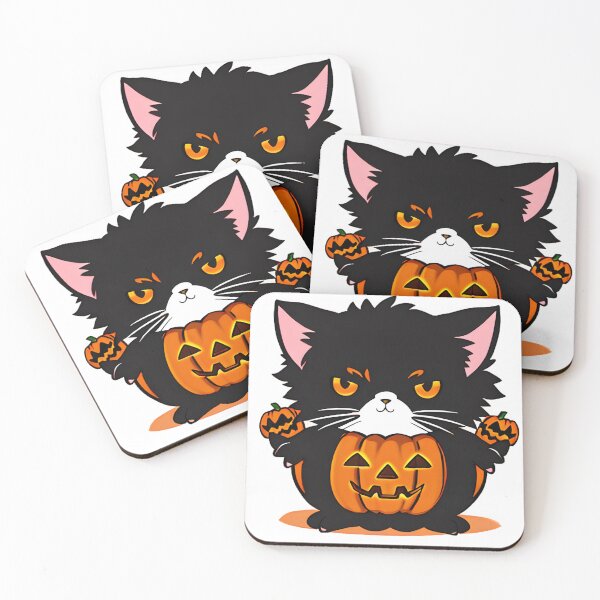 Item preview, Cute Halloween cat wearing a jack o lantern designed and sold by LifeisStickers.