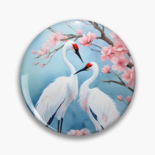 Item preview, Couple Red-crowned Crane Sakura designed and sold by kirindesign.