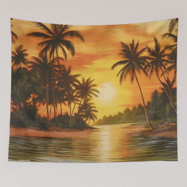 Item preview, Serene Paradise - Tropical Sunset Art Print, Tranquil Beauty designed and sold by Dubage603.