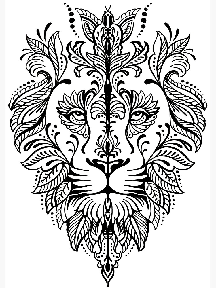 Buy Lion Tattoo Design White Background PNG File Download High Resolution  Online in India - Etsy