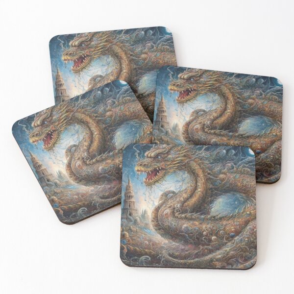Item preview, Draco Aetheris: The Celestial Dragon Dance surrealism style inspired designed and sold by Moisky Art.