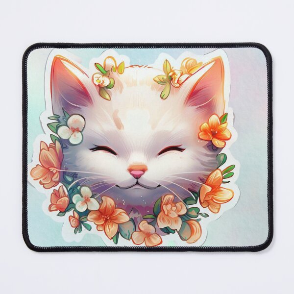 Item preview, Cute Kitty Digital Art Sticker with background designed and sold by teespedia.