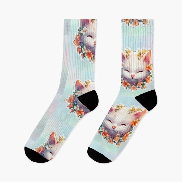 Item preview, Cute Kitty Digital Art Sticker with background designed and sold by teespedia.