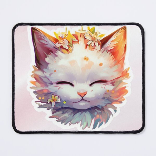 Item preview, Cute Kitty Digital Art Sticker with background designed and sold by teespedia.