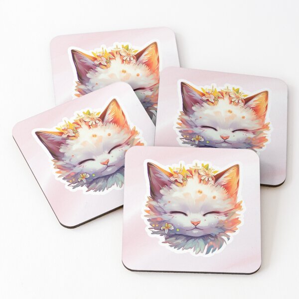 Item preview, Cute Kitty Digital Art Sticker with background designed and sold by teespedia.