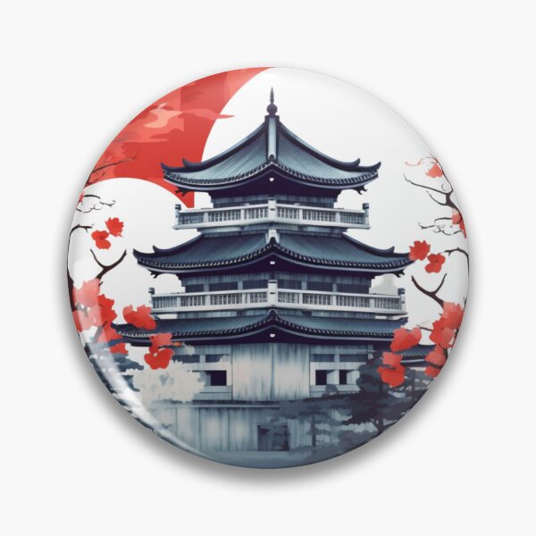 Item preview, Japanese landscape with pagoda designed and sold by Pflugart.