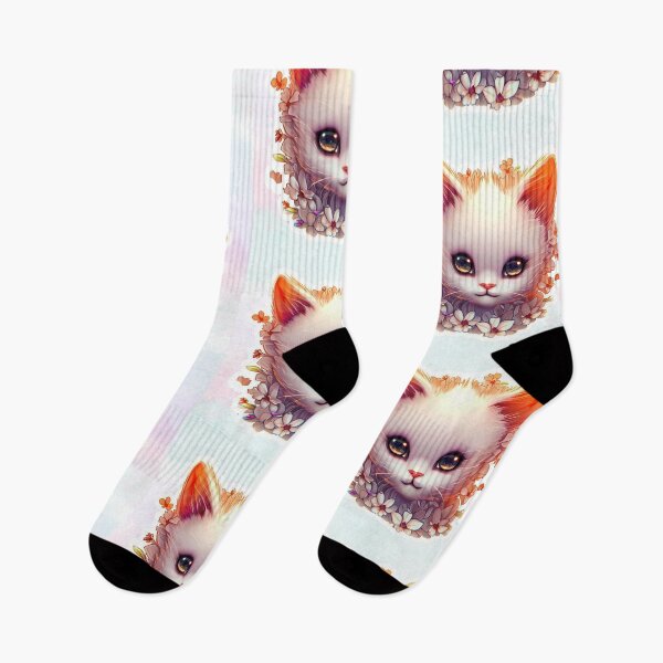 Item preview, Cute Kitty Digital Art Sticker with background designed and sold by teespedia.