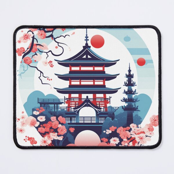 Item preview, Japanese landscape with pagoda designed and sold by Pflugart.