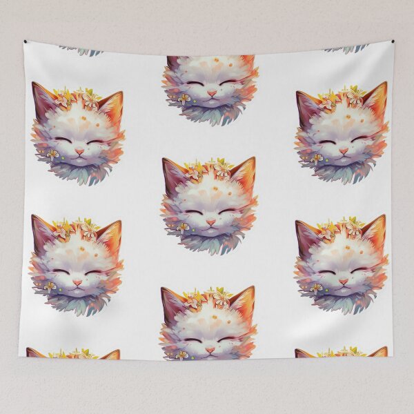 Item preview, Cute Kitty Digital Art Sticker no background designed and sold by teespedia.