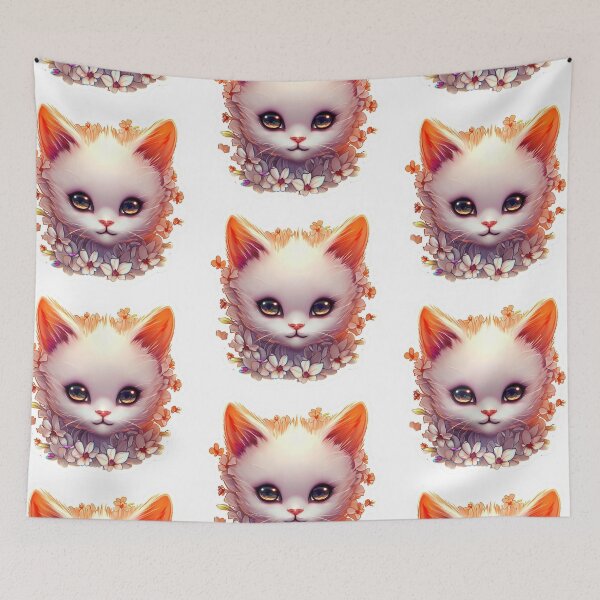 Item preview, Cute Kitty Digital Art Sticker no background designed and sold by teespedia.