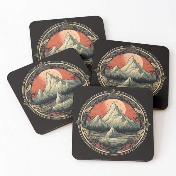 Item preview, Silver Mountains in Scarlet Sunset designed and sold by Belltwon.