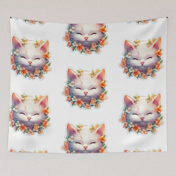 Item preview, Cute Kitty Digital Art Sticker no background designed and sold by teespedia.