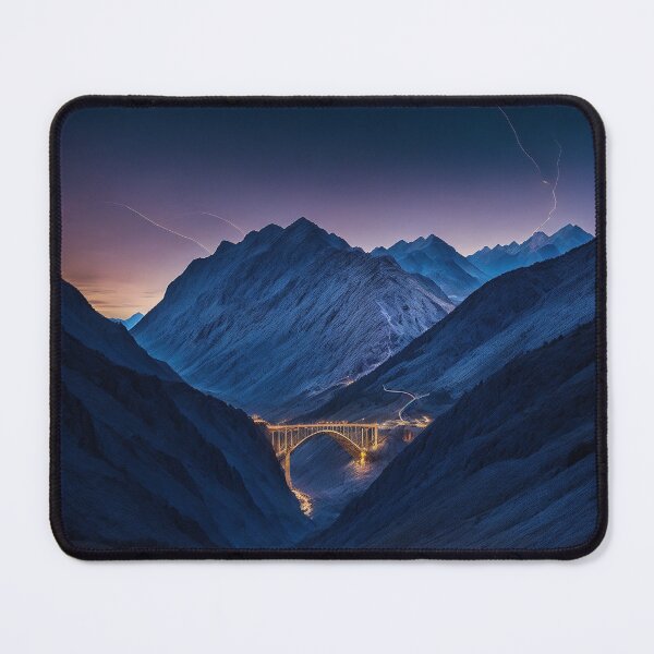 Item preview, Cable Wires Holding the Bridge Up and Connecting It to the Mountains on Either Side, Ai Generated Art designed and sold by AiGens.