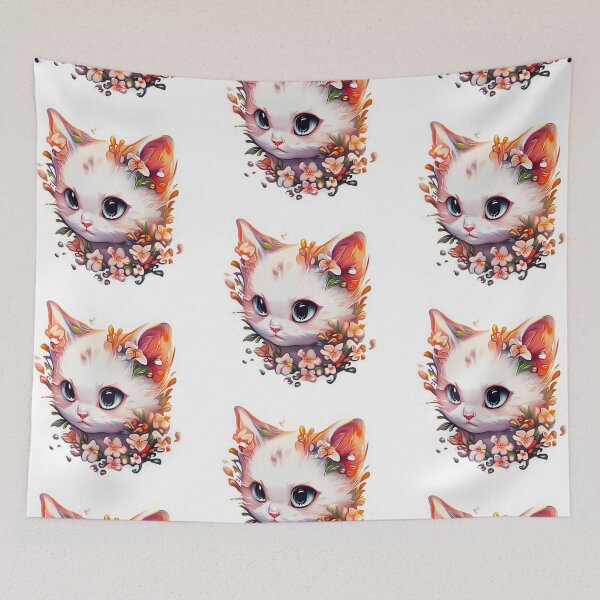 Item preview, Cute Kitty Digital Art Sticker no background designed and sold by teespedia.