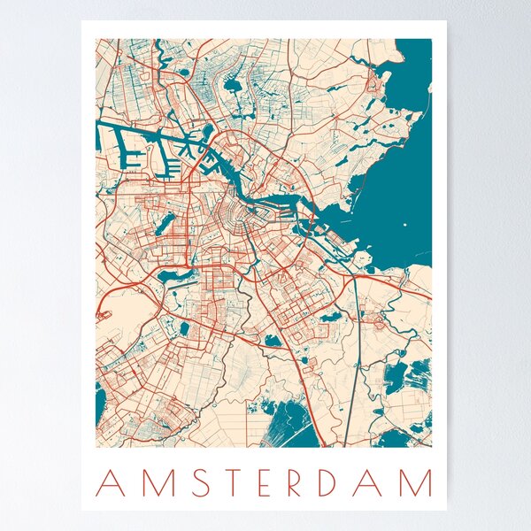 Aperçu de l'œuvre Amsterdam - Plan de la ville créée et vendue par margindot.