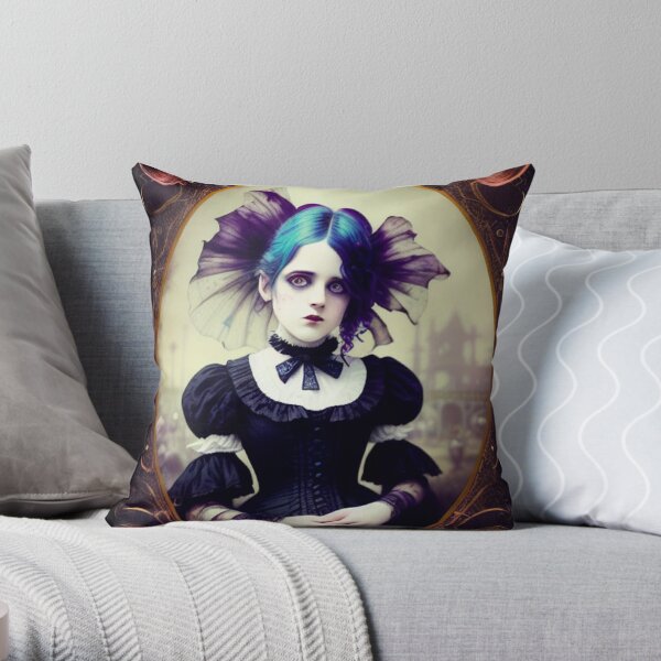 Halloween Throw Pillow/ Gothic Medieval Spooky Apothecary Purple