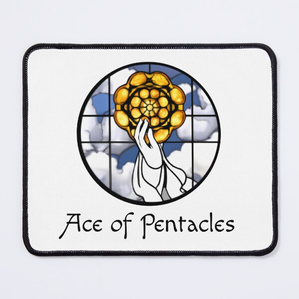 Item preview, Minor Arcana Ace of Pentacles - Stained Glass Design for T-shirt, stickers and other accessories designed and sold by Pixel Waite.