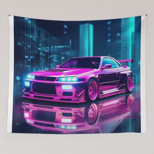 Item preview,  Vaporwave  Nissan Skyline GT-R R34 designed and sold by hyderchristina.