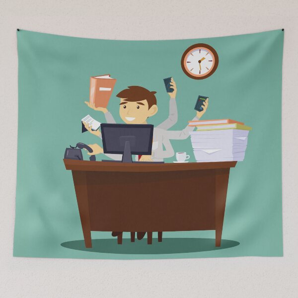 Item preview, Multitasking Businessman. Man at Work in Office. Successful Businessman.  designed and sold by ivector.