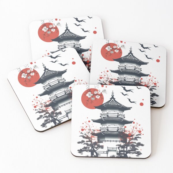 Item preview, Japanese landscape with pagoda designed and sold by Pflugart.