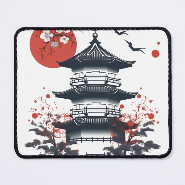 Item preview, Japanese landscape with pagoda designed and sold by Pflugart.