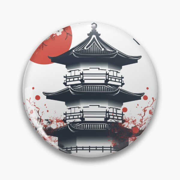 Item preview, Japanese landscape with pagoda designed and sold by Pflugart.