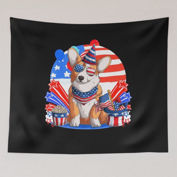 Item preview, Dog 4th of July Patriotic American Flag designed and sold by mainana78.