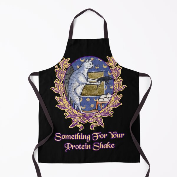 Item preview, 'Something For Your Protein Shake' Goofy Cat Offering Mouse - Medieval Designs Collection designed and sold by Ridiculam Toga.