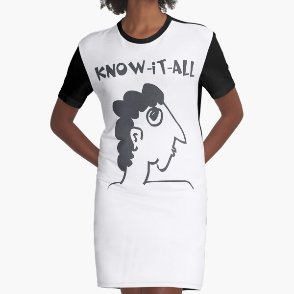 know-it-all - women's secrets, neighbor, meme, comic, cartoon, fun, funny T-Shirt Kleid