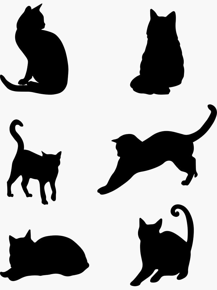 Funny Black cat stickers emoji