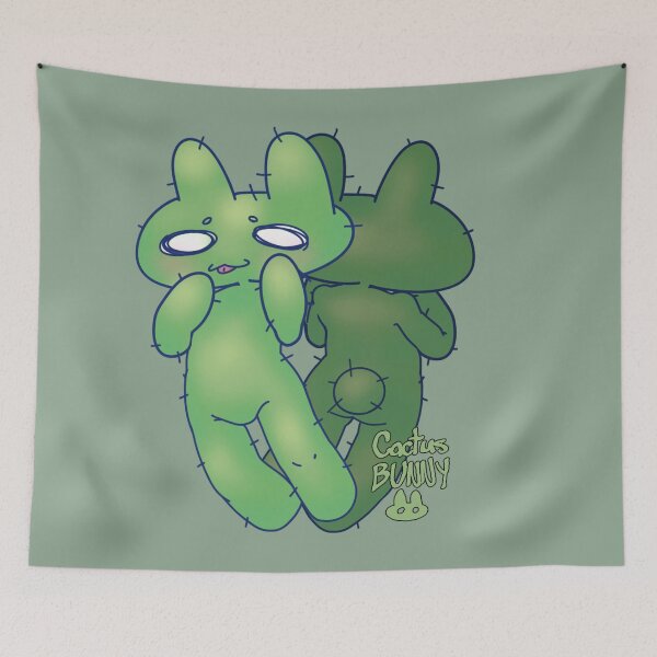 Item preview, Cactus Bunnies Back to Back fully rendered piece designed and sold by CactusBunnyGuy.