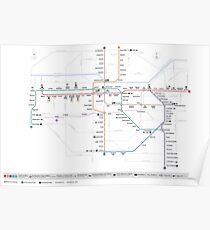 Santiago Metro Map - Chile Poster