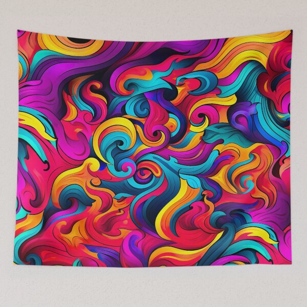 Item preview, Bold color-clash pattern - swirls designed and sold by miss-keysmash.