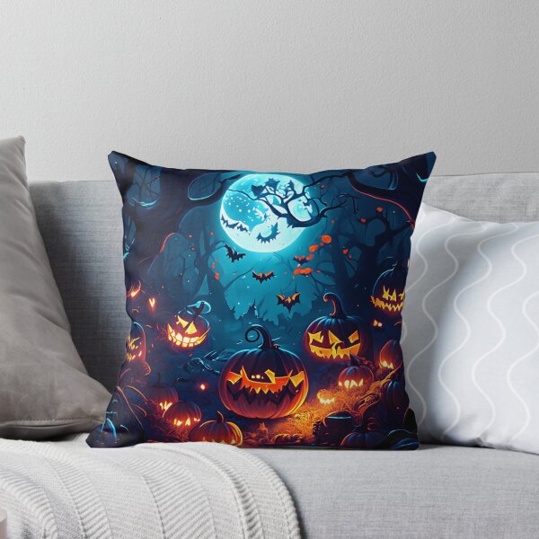 Item preview, Enchanted full moon night: glowing pumpkins in the forest designed and sold by byaz3.
