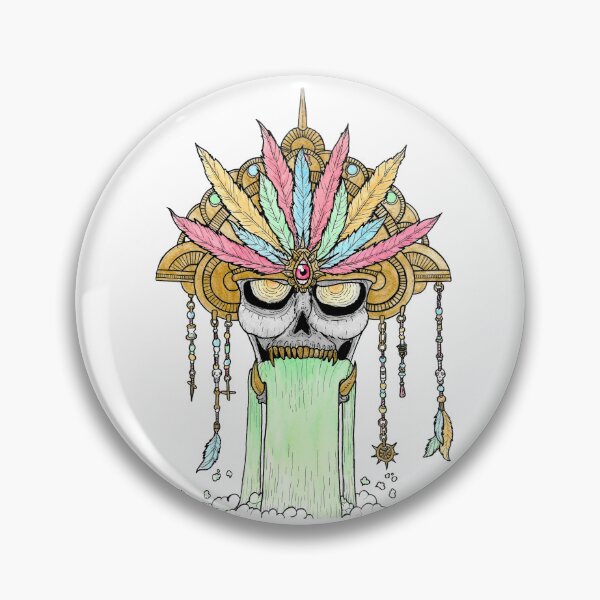 Item preview, Aztec inspired skull designed and sold by VonRavenDesign.