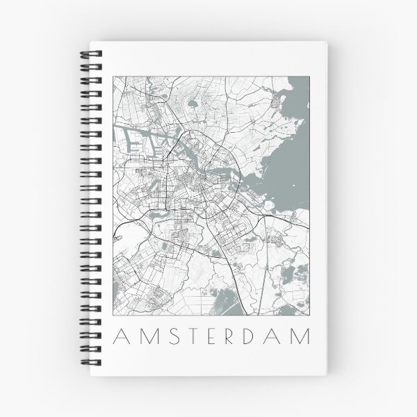 Item preview, Amsterdam City Map Schwarz Plans b&w designed and sold by margindot.