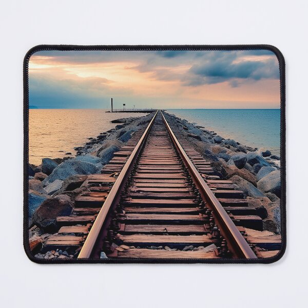 Item preview, Futuristic modern of railroad tracks designed and sold by Gabi.Media.