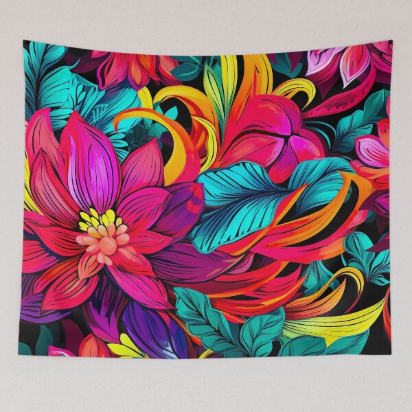 Item preview, Bold color-clash pattern - flower designed and sold by miss-keysmash.