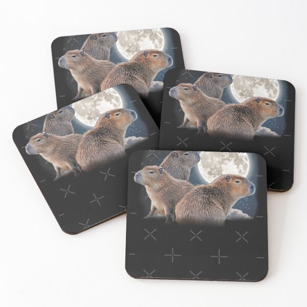 Item preview, Three Capybaras and Moon Funny Capybara Humor Parody   designed and sold by AubreyWollerJ.