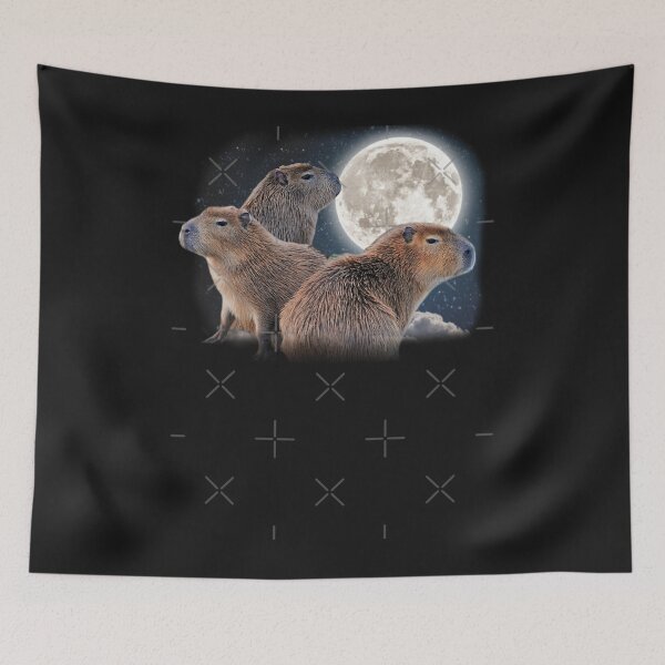 Item preview, Three Capybaras and Moon Funny Capybara Humor Parody   designed and sold by AubreyWollerJ.