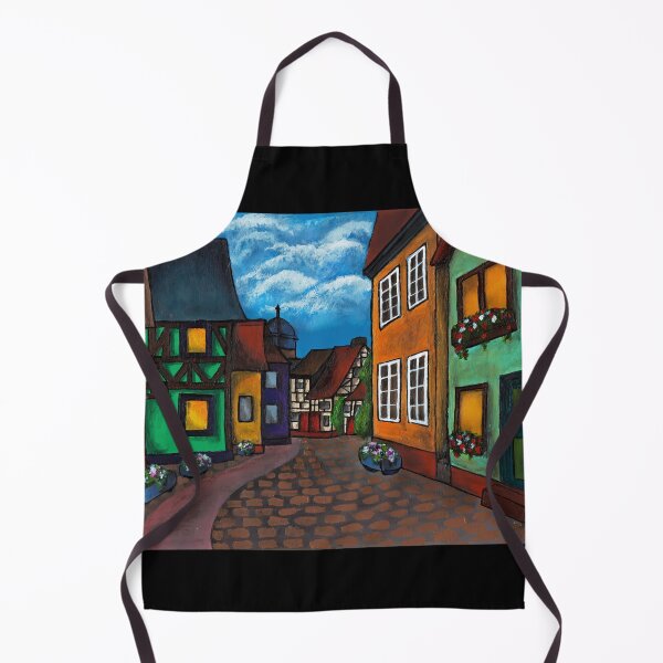 Item preview, Colourful village painting designed and sold by Funsize-Art.
