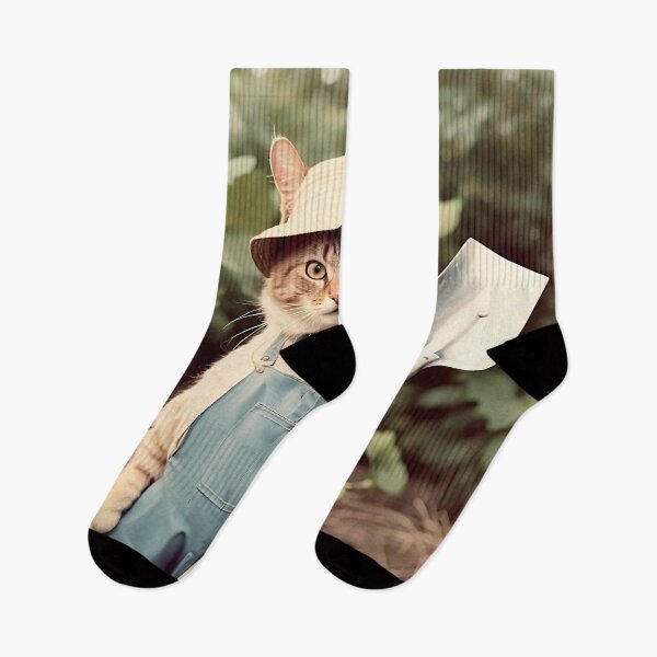 Item preview, Futuristic Cat with Shovel in Vegetable Garden - Whimsical Digital Art designed and sold by PixelSpectrum.