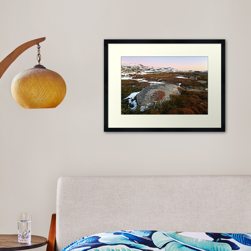 Wind swept valley, Kosciusko Nat. Park, Australia Framed Art Print