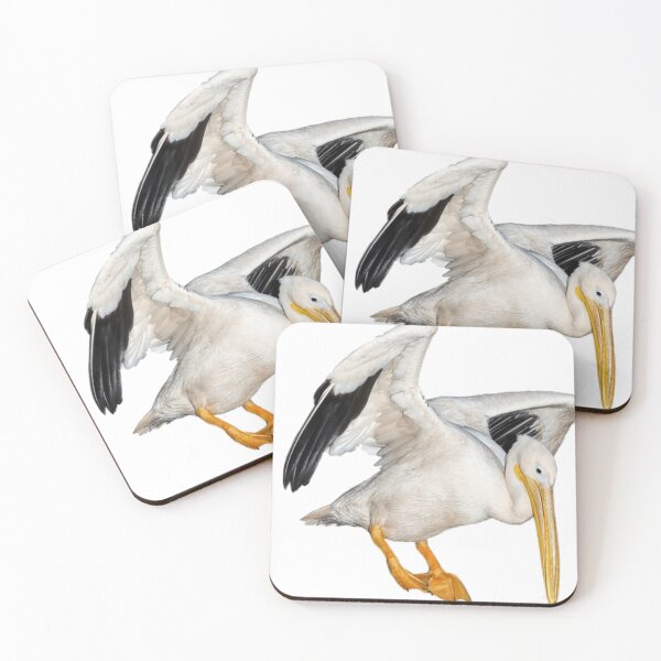 Item preview, pelican with golden beaks spread wings to dry designed and sold by JoseIrwin55.