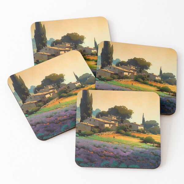 Item preview, Riviera landscape painting in the style of an oil painting designed and sold by Pflugart.