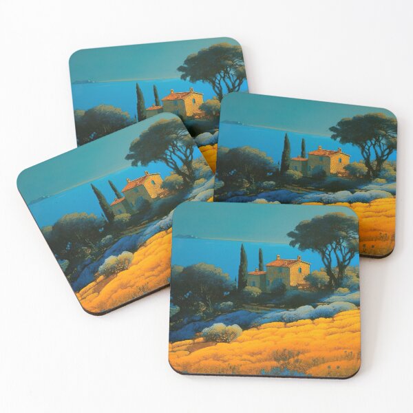Item preview, Riviera landscape painting in the style of an oil painting designed and sold by Pflugart.